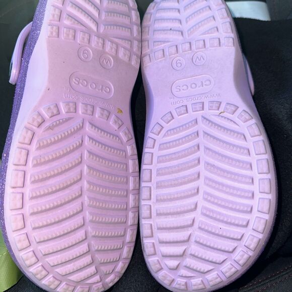 Crocs Baya Purple, Glitter Clog shoe's size 9 Women - Picture 4 of 15